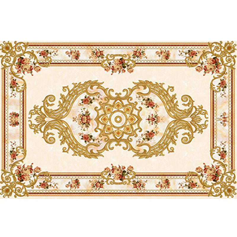Modern Flower Print Rug Marble Surface Area Carpet Friendly Washable Carpet for Home Decoration