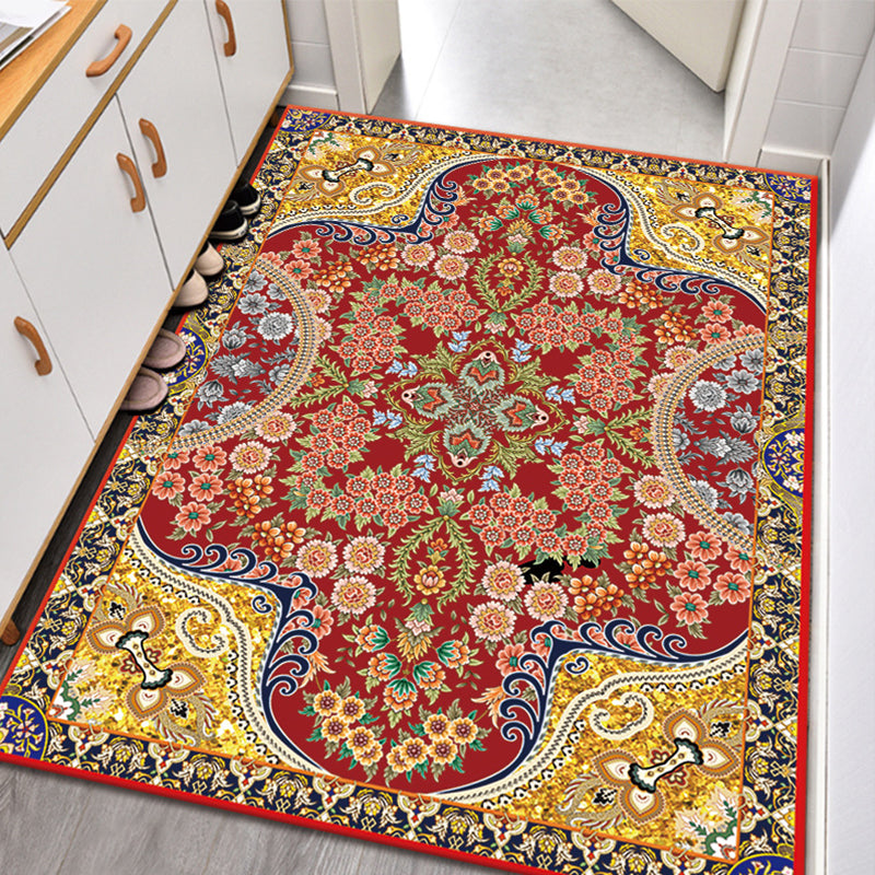 Traditionele huizendecoratie Tapijt Symmetrie Print Polyester Binnenkleurige Rug Stain Resistant Area Tapijt