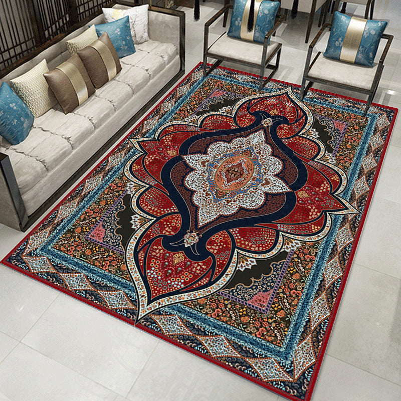 Shabby Chic Tribal Print Tapijt Bruin Polyester Area Tapijt Non-Slip Backing Rug voor de woonkamer