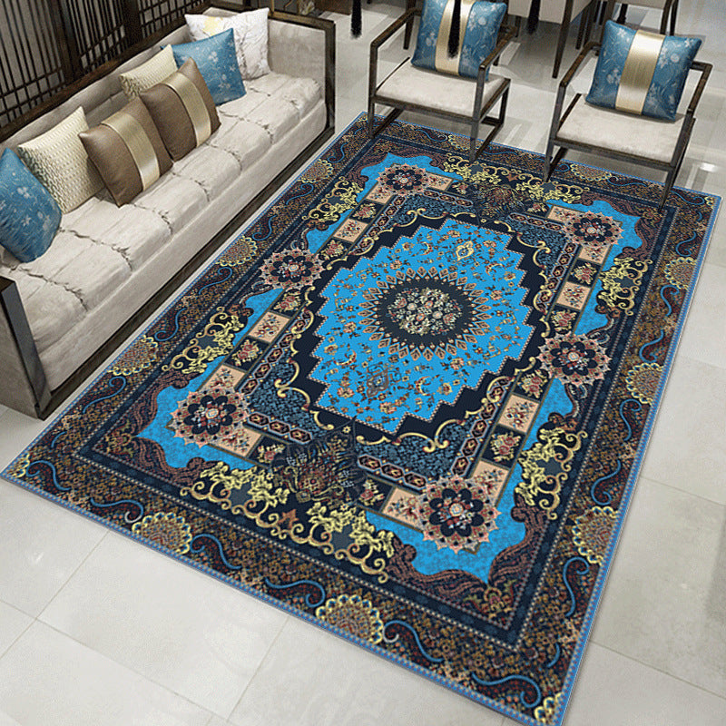 Shabby Chic Tribal Print Tapijt Bruin Polyester Area Tapijt Non-Slip Backing Rug voor de woonkamer