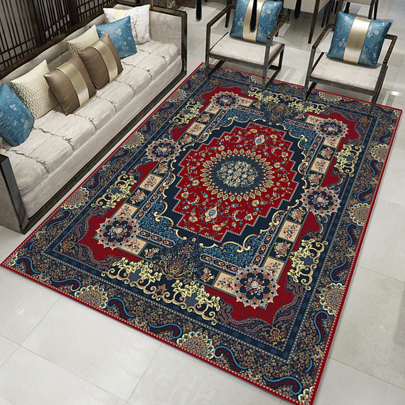 Shabby Chic Tribal Print Tapijt Bruin Polyester Area Tapijt Non-Slip Backing Rug voor de woonkamer