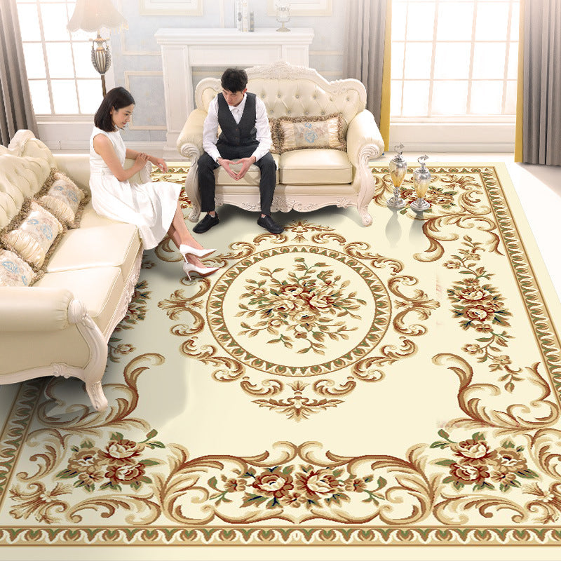 Funky Carpet Modern Floral Print Indoor Rug Polyester Non-Slip Backing Carpet for Living Room