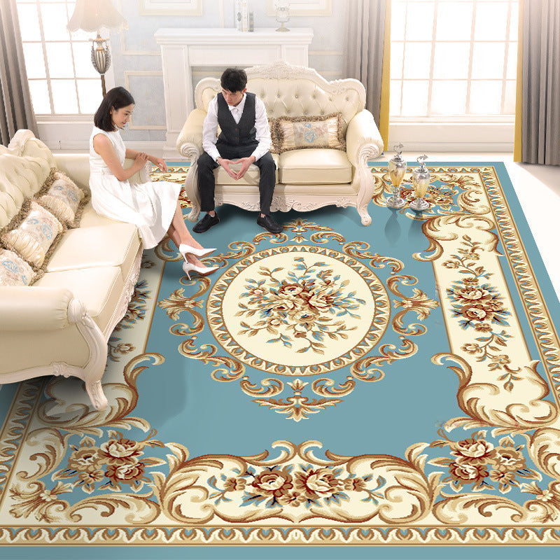 Funky Carpet Modern Floral Print Indoor Rug Polyester Non-Slip Backing Carpet for Living Room