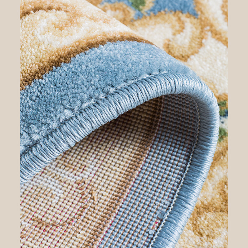 Funky Carpet Modern Floral Print Indoor Rug Polyester Non-Slip Backing Carpet for Living Room