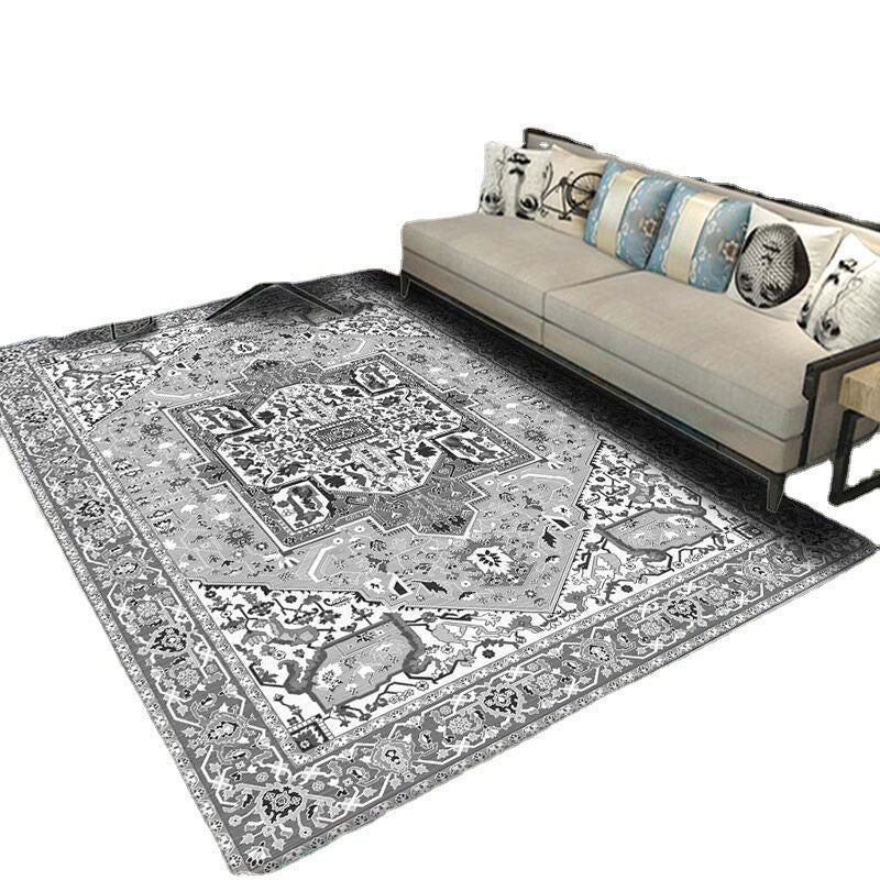 Vintage binnenruimte Ruim Tapijt Zwart Medallion Tapijt Polyester Nonsplit Area Tapijt