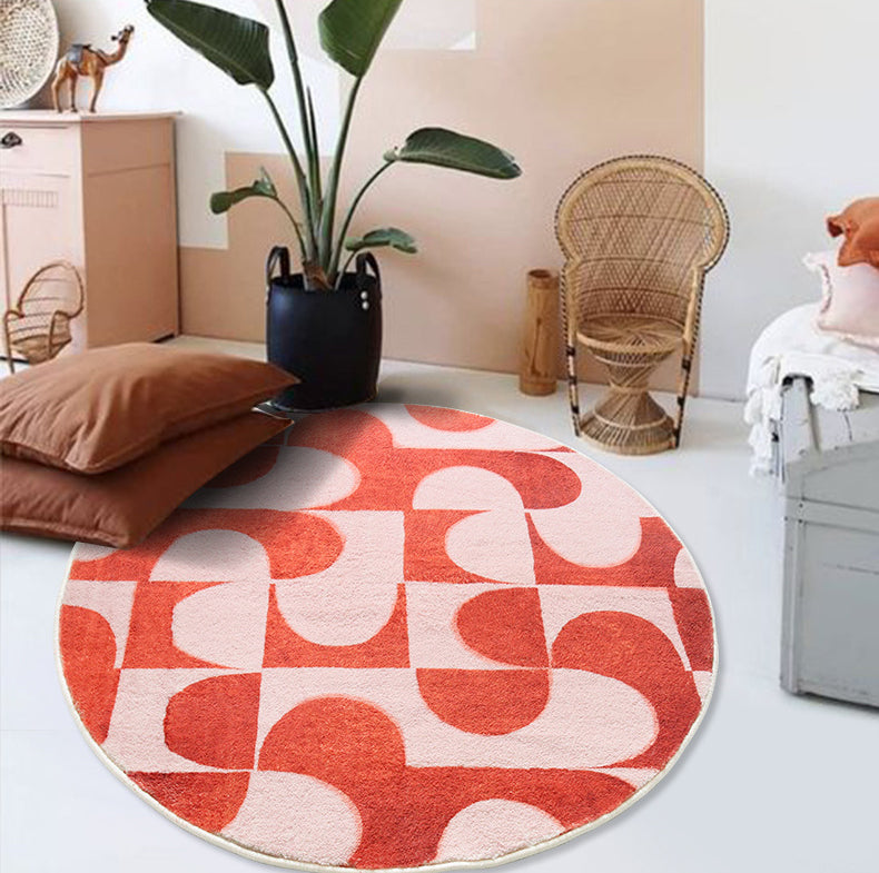 Contemporary Geometric Rug Green Polyester Indoor Carpet Washable Area Rug for Home Decor