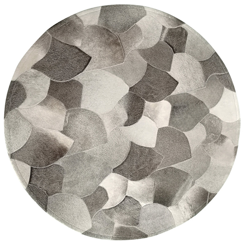 Fancy Pink Geometric Pattern Area Rug Cowhide Area Carpet Anti-Slip Washable Rug for Living Room