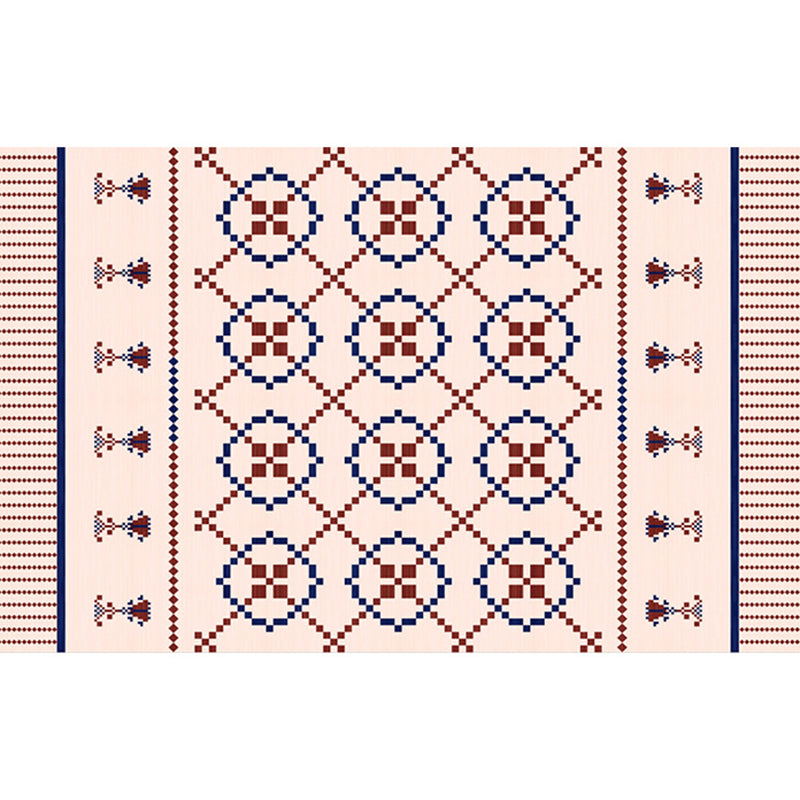Mid-Century Geometry Pattern Rug Polyester Carpet Stain Resistant Area Rug for Home Decoration