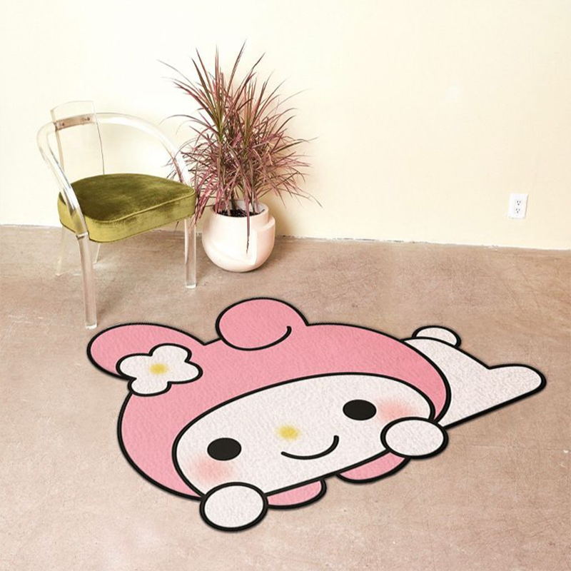 Black Animal Indoor Rug Polyester Casual Carpet Washable Area Rug for Living Room