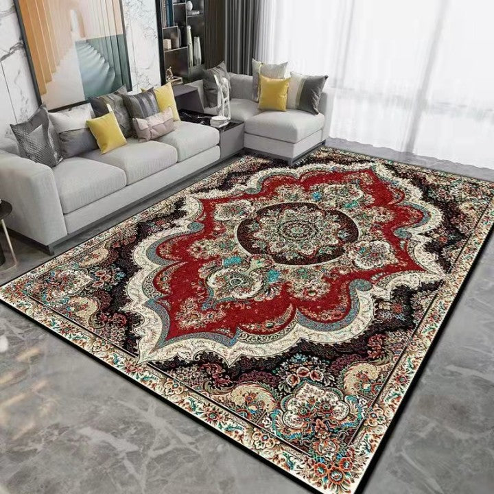 Buntes Teppich aus der Mitte des Jahrhunderts künstlerischer blumbarer Teppich Friendliger waschbarer Teppich für Wohnkultur