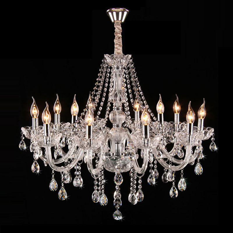 Lámpara de araña de velas iluminación de vidrio tradicional iluminación para restaurante