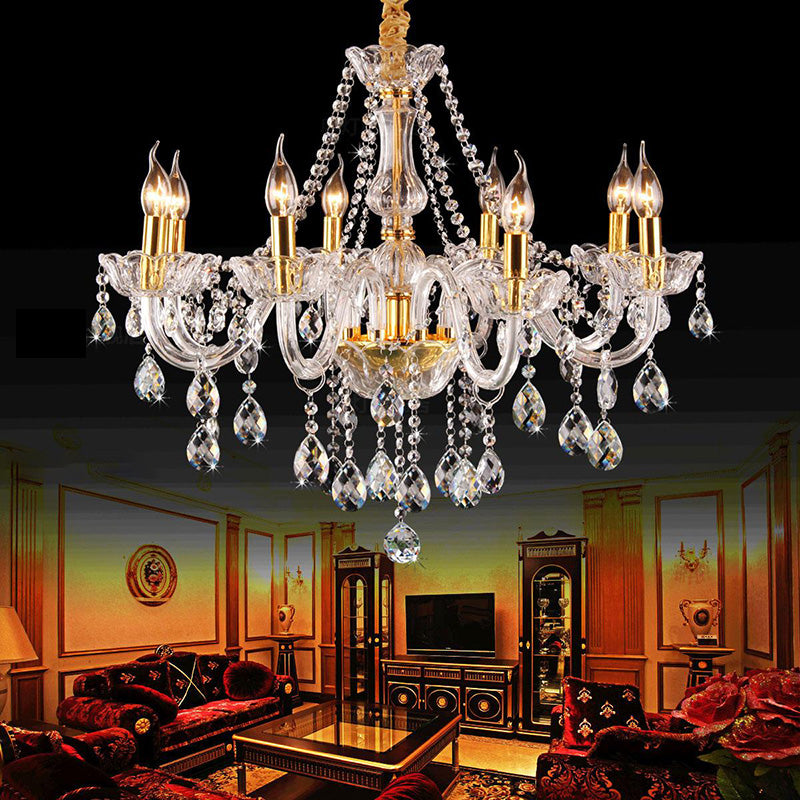 Lámpara de araña de velas iluminación de vidrio tradicional iluminación para restaurante