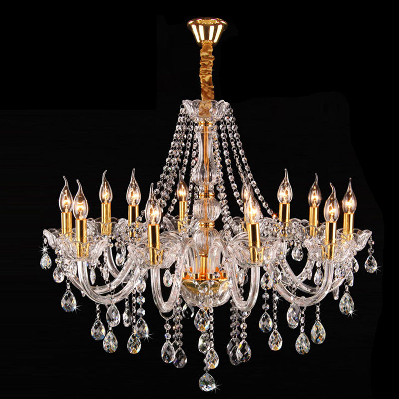 Lámpara de araña de velas iluminación de vidrio tradicional iluminación para restaurante