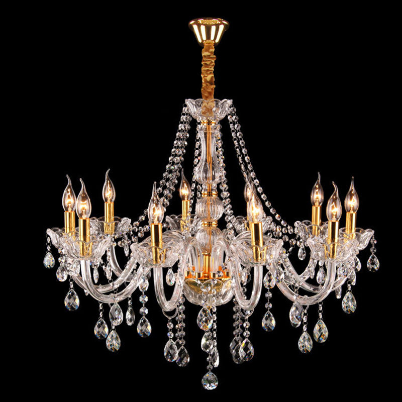 Lámpara de araña de velas iluminación de vidrio tradicional iluminación para restaurante