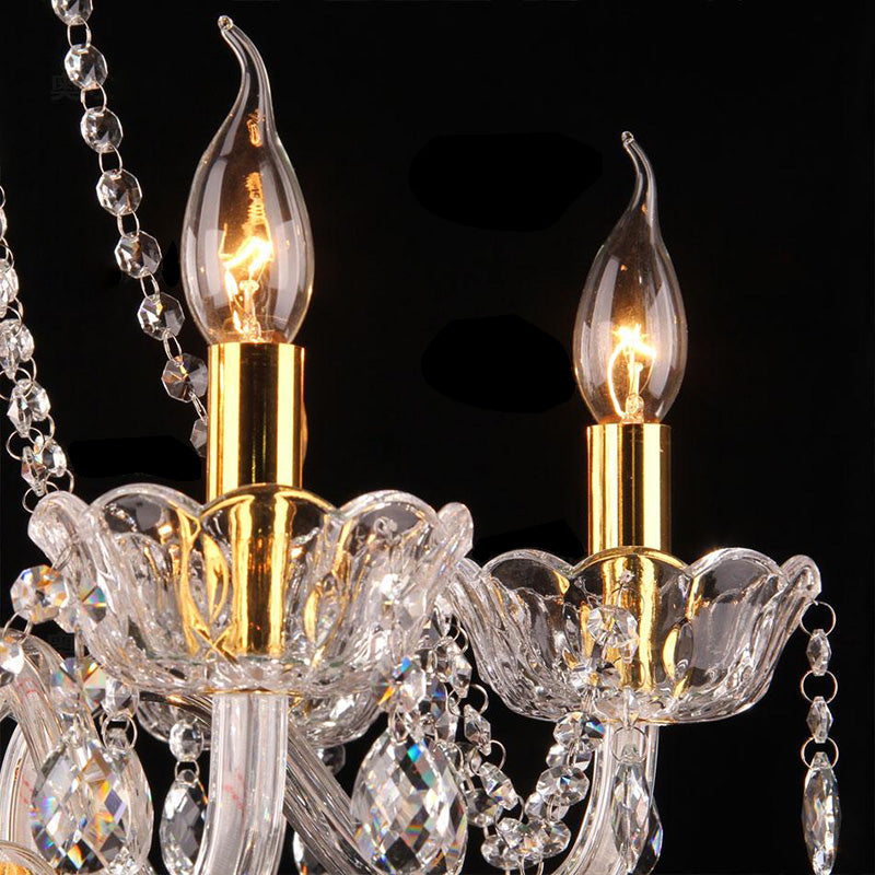Lámpara de araña de velas iluminación de vidrio tradicional iluminación para restaurante