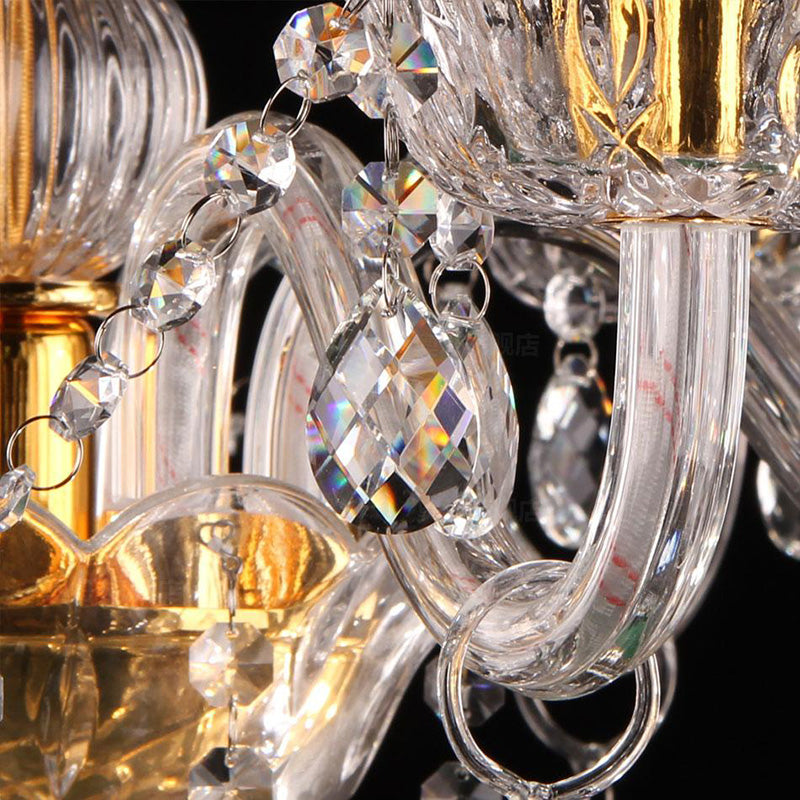 Lámpara de araña de velas iluminación de vidrio tradicional iluminación para restaurante