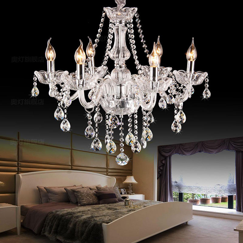 Lámpara de araña de velas iluminación de vidrio tradicional iluminación para restaurante