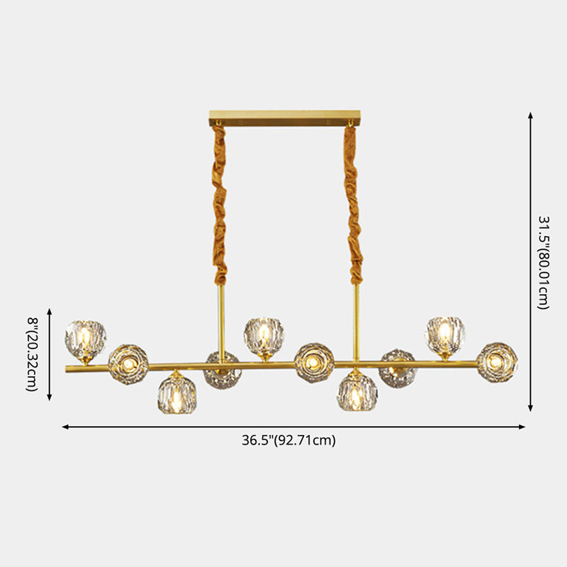 Accensione dell'Isola Globe Crystal Contemporary Simplicity Fishting di illuminazione a sospensione per il ristorante