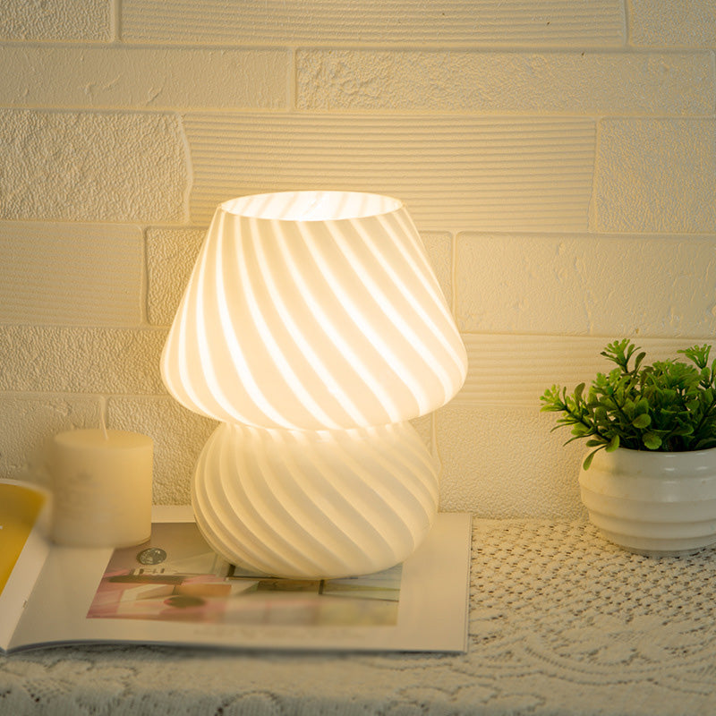 Ultra-modern Simplicity Gourd Table Lamp Hand-Blown Glass Nightstand Lamp for Bedroom