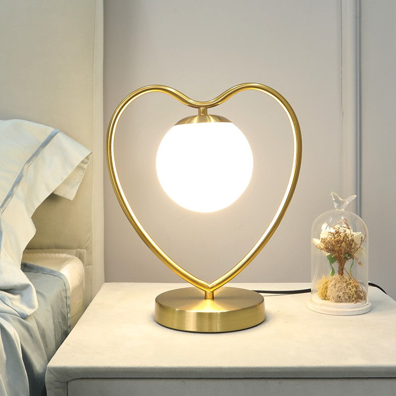 Milky Glass Ball Shade Nachttischlampe Einfachheit Single-Bulb-Tischlicht
