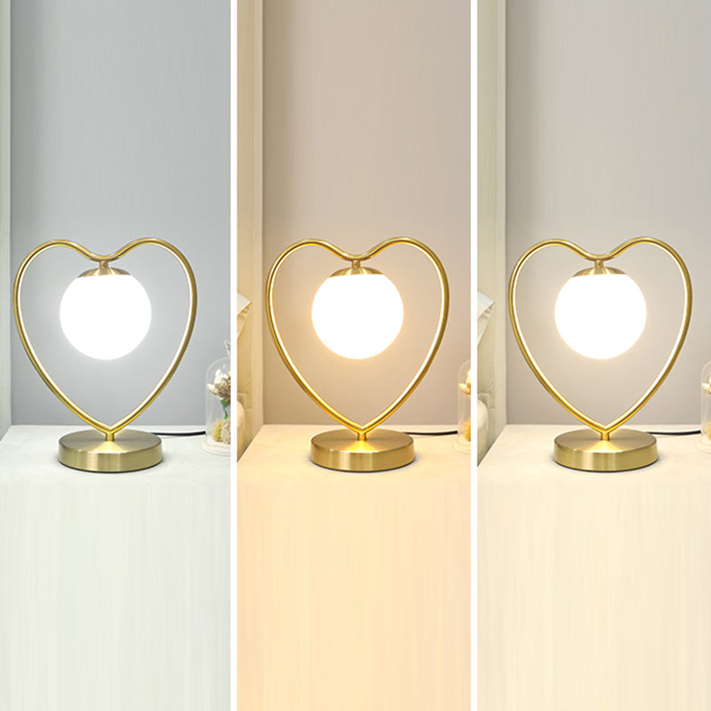Milky Glass Ball Shade Nachttischlampe Einfachheit Single-Bulb-Tischlicht