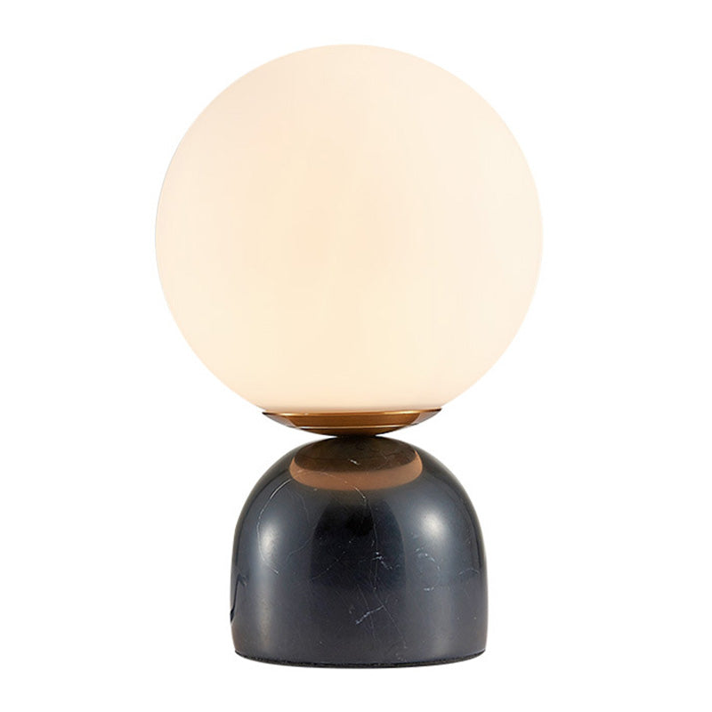 Multicolored Glass Planet Night Lamp Modern 1-Light Table Light with Marble Base