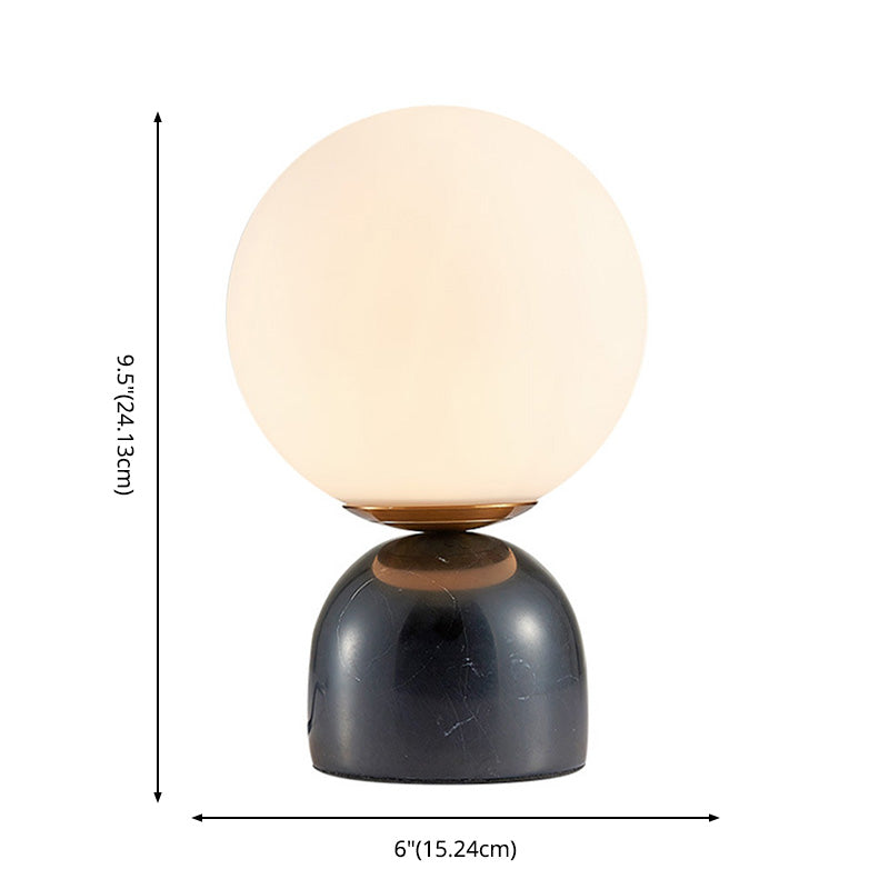 Multicolored Glass Planet Night Lamp Modern 1-Light Table Light with Marble Base