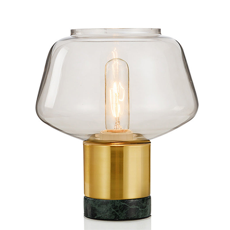 Fish Tank Shaped Table Lamp Postmodern Clear Glass 1-Light Bedroom Night Light
