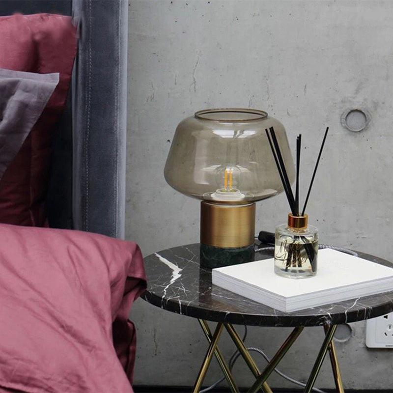 Fish Tank Shaped Table Lamp Postmodern Clear Glass 1-Light Bedroom Night Light