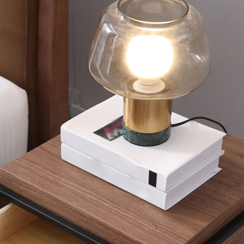 Fish Tank Shaped Table Lamp Postmodern Clear Glass 1-Light Bedroom Night Light