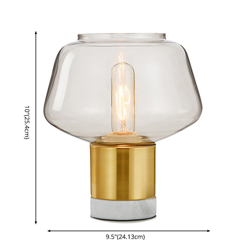 Fish Tank Shaped Table Lamp Postmodern Clear Glass 1-Light Bedroom Night Light