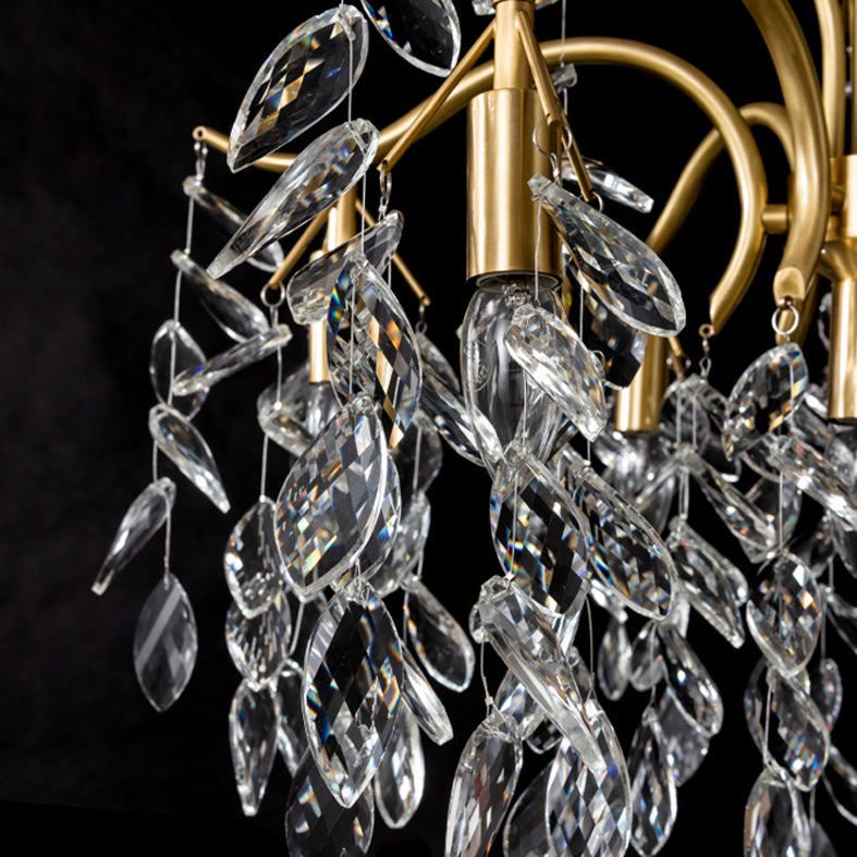 Branches Suspended Lighting Fixture Rustic Crystal Living Room Chandelier Pendant Light