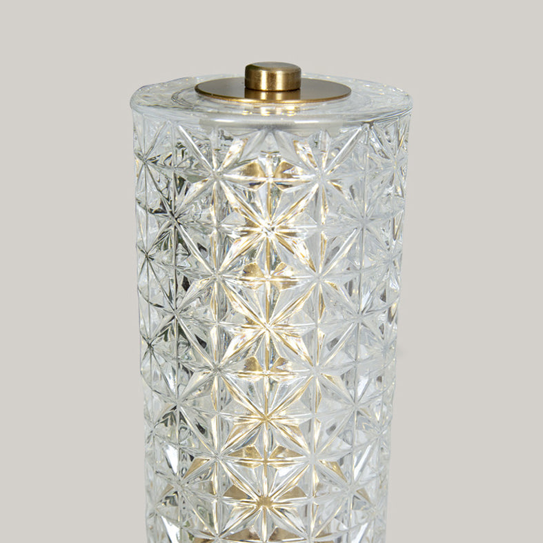 Lampada cilindrica di cristallo cilindrica Night Light Minimalist Gold Led Light per soggiorno