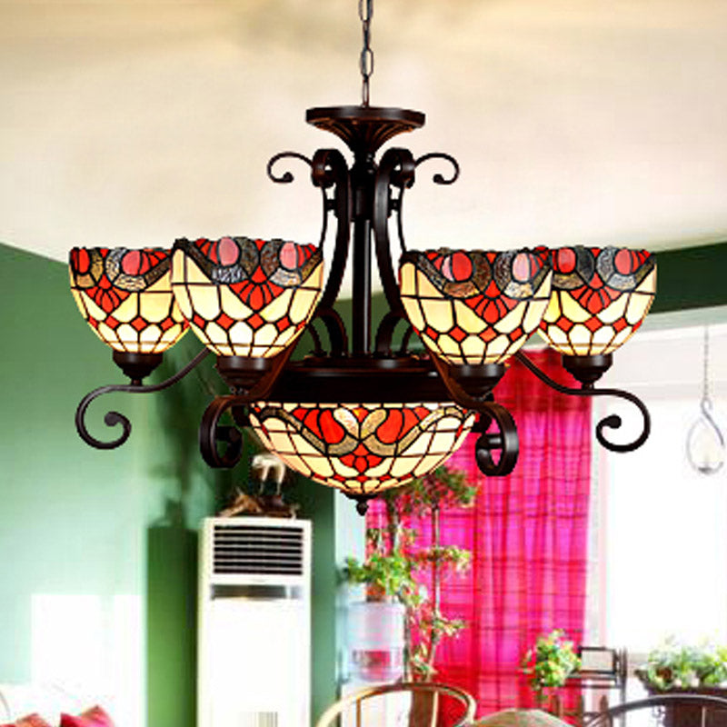 Livre de lustre en verre teinté en forme