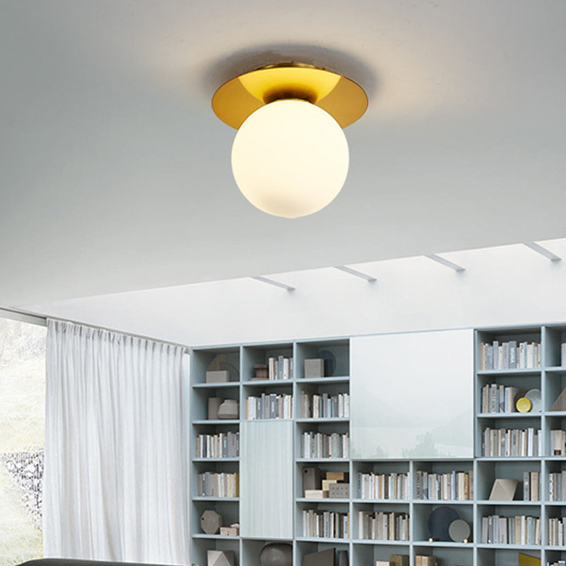 Clear/Light-Brown/Cream Orbit Ceiling Light Modern Glass 1 Light Kitchen Flushmount Ceiling Lamp