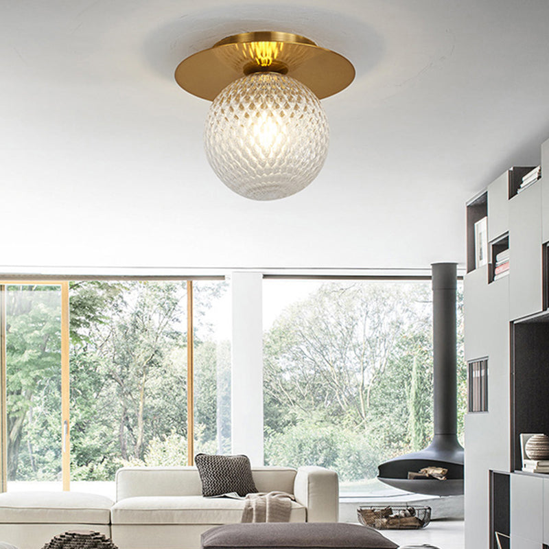 Clear/Light-Brown/Cream Orbit Ceiling Light Modern Glass 1 Light Kitchen Flushmount Ceiling Lamp