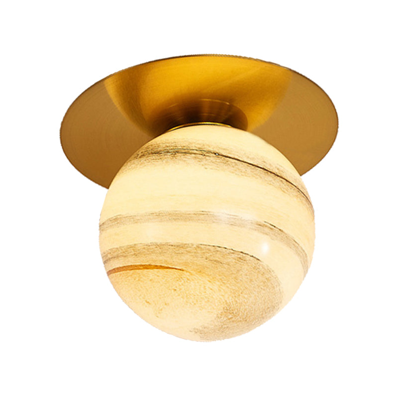 Clear/Light-Brown/Cream Orbit Ceiling Light Modern Glass 1 Light Kitchen Flushmount Ceiling Lamp