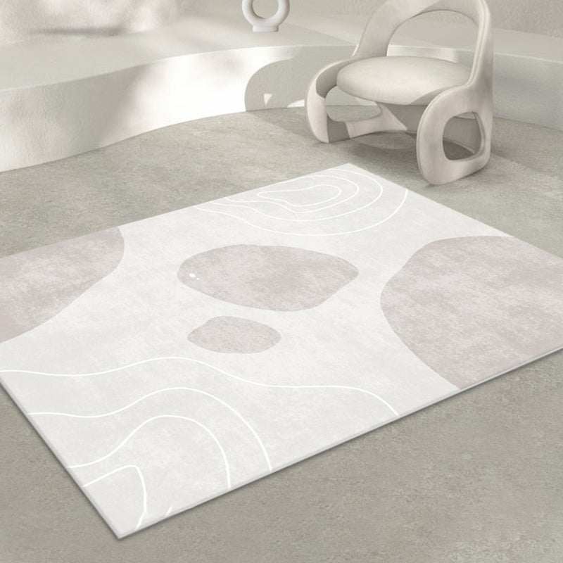 Tapis moderne de couleur claire, en Polyester, imprimé abstrait, avec support antidérapant, pour la décoration de la maison