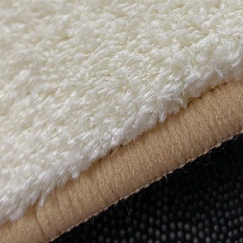 White Tone Bold Area Rug Polyester Abstract Pattern Carpet Non-Slip Backing Rug for Home Decoration