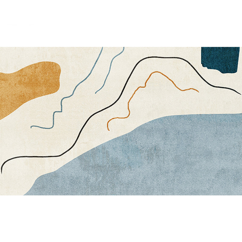 Multicolor Nordic Area Rug Polyester Color Block Rug Non-Slip Backing Indoor Rug for Living Room