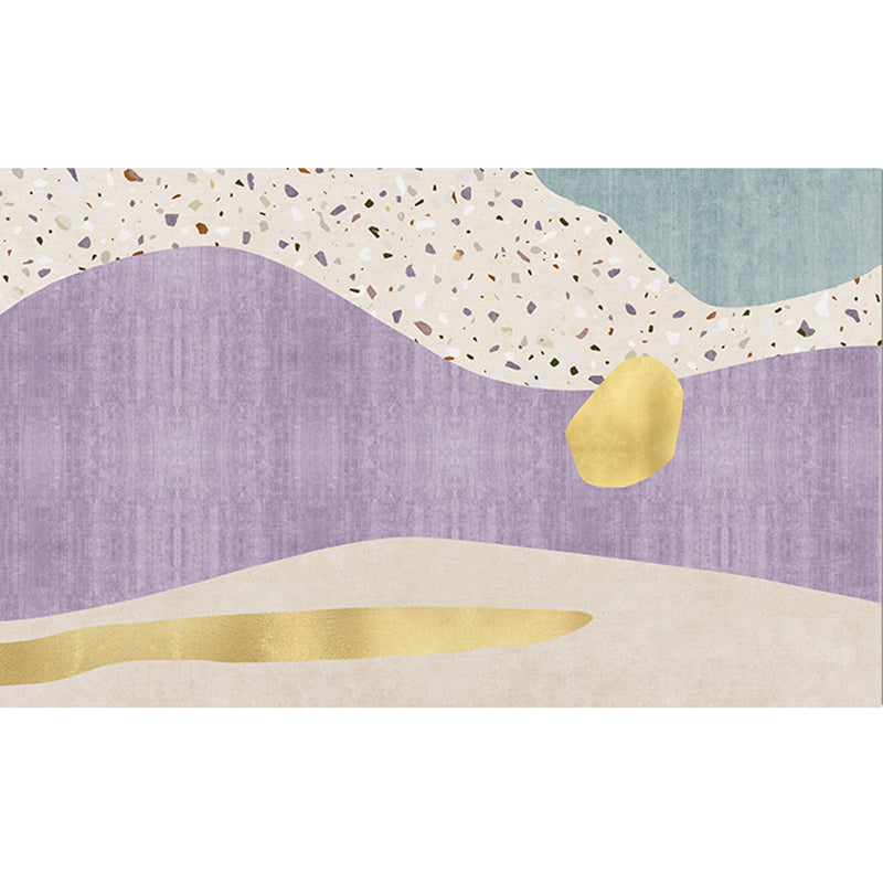 Multicolor Nordic Area Rug Polyester Color Block Rug Non-Slip Backing Indoor Rug for Living Room