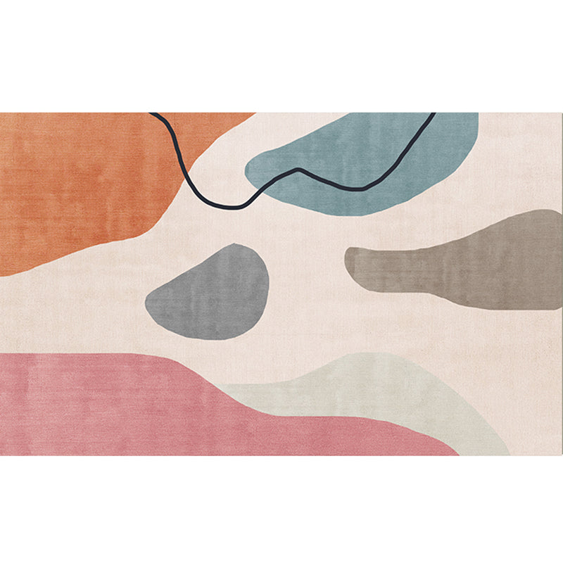 Multicolor Nordic Area Rug Polyester Color Block Rug Non-Slip Backing Indoor Rug for Living Room