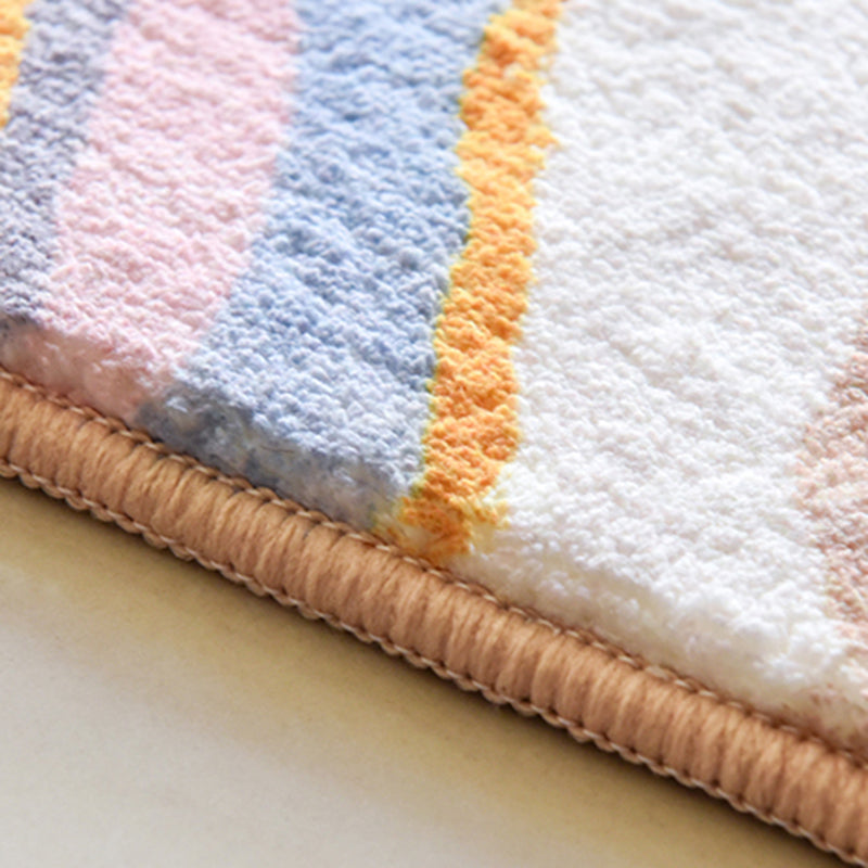 Apricot Tone Trendy Area Rug Polyester Abstract Print Rug Stain Resistant Indoor Rug for Living Room