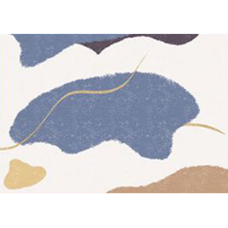 White Tone Nordic Area Carpet Polyester Color Block Rug Anti-Slip Backing Carpet for Living Room