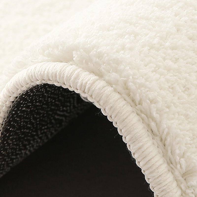 White Tone Nordic Rug Polyester Carpet Color Block Indoor Rug Non-Slip Backing for Living Room