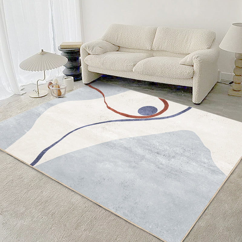 Color Mixed Modern Indoor Rug Polyester Color Block Carpet Non-Slip Backing Rug for Home Decoration