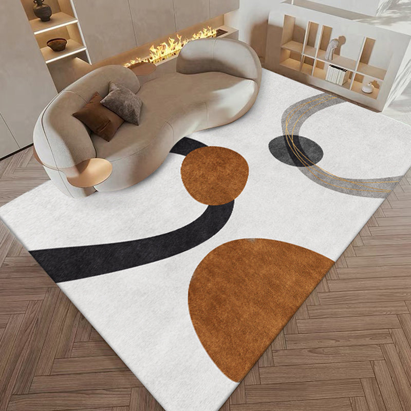 Color Mixed Modern Indoor Rug Polyester Color Block Carpet Non-Slip Backing Rug for Home Decoration