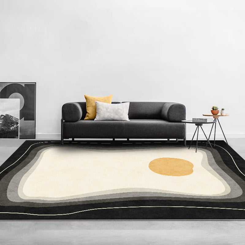 Color Mixed Modern Indoor Rug Polyester Color Block Carpet Non-Slip Backing Rug for Home Decoration