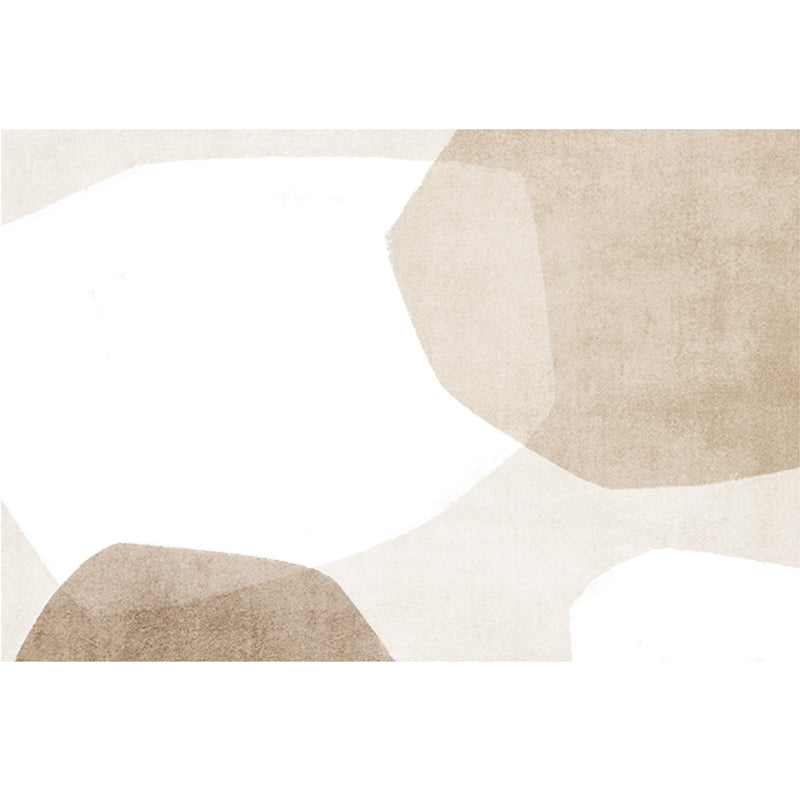 Brown Tone Home Decor Carpet Simplicity Abstract Color Block Area Rug Polyester with Easy Care Rug
