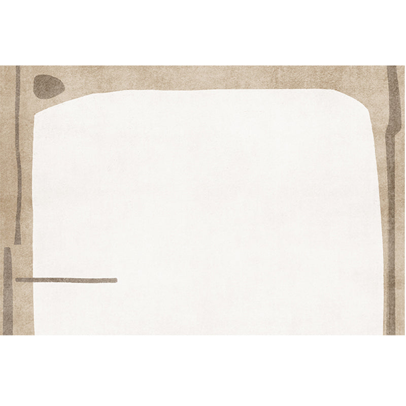 Brown Tone Home Decor Carpet Simplicity Abstract Color Block Area Rug Polyester with Easy Care Rug